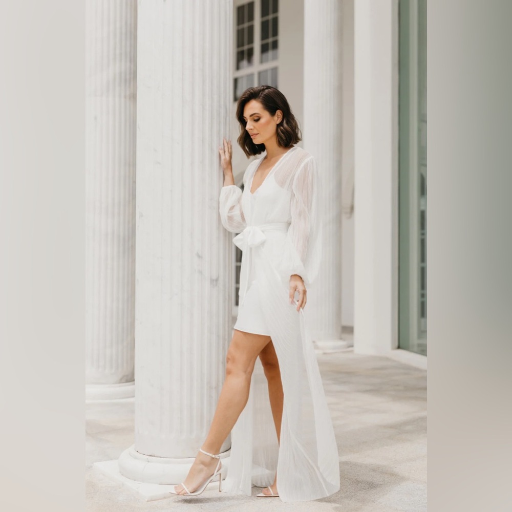 Le Rose Georgia Pleated Maxi Robe and Slip size small